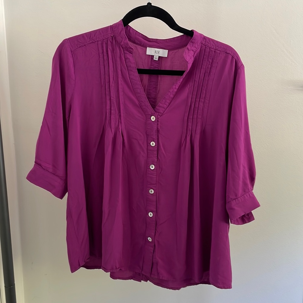 NSR Large Purple Button Up Top